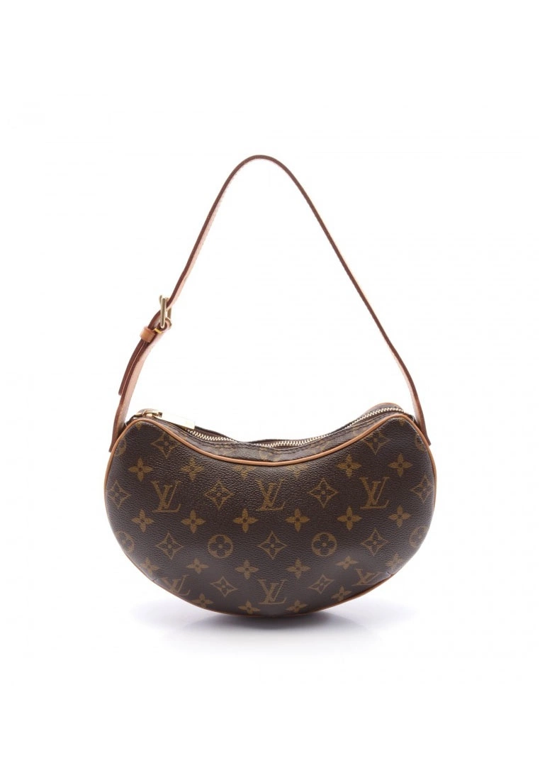Pre-loved LOUIS VUITTON PochetteCroissant Classic Monogram Shoulder Bag PVC Genuine Leather Brown 3 Pre-loved LOUIS VUITTON PochetteCroissant Classic Monogram Shoulder Bag PVC Genuine Leather Brown