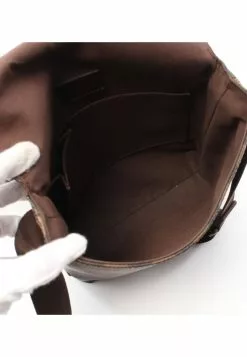 Pre-loved LOUIS VUITTON Brooklyn PM Black chessboard Shoulder Bag PVC Genuine Leather Brown -Louis Vuitton Shop louis vuitton 8805 6681636 3