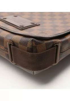 Pre-loved LOUIS VUITTON Brooklyn PM Black chessboard Shoulder Bag PVC Genuine Leather Brown -Louis Vuitton Shop louis vuitton 8806 6681636 6