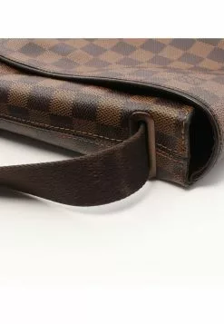 Pre-loved LOUIS VUITTON Brooklyn PM Black chessboard Shoulder Bag PVC Genuine Leather Brown -Louis Vuitton Shop louis vuitton 8806 6681636 8