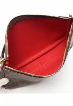 Pre-loved LOUIS VUITTON Pochette Accessoires Black chessboard Handbag PVC Genuine Leather Brown 12 Pre-loved LOUIS VUITTON Pochette Accessoires Black chessboard Handbag PVC Genuine Leather Brown -Louis Vuitton Shop louis vuitton 8807 6781636 3