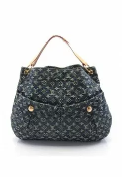 Pre-loved LOUIS VUITTON Daily GM Classic Monogram Denim single Shoulder Bag Denim Genuine Leather Blue