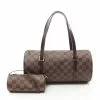 Pre-loved LOUIS VUITTON Papillon30 Black chessboard Handbag PVC Genuine Leather Brown -Louis Vuitton Shop louis vuitton 8840 8112636 1