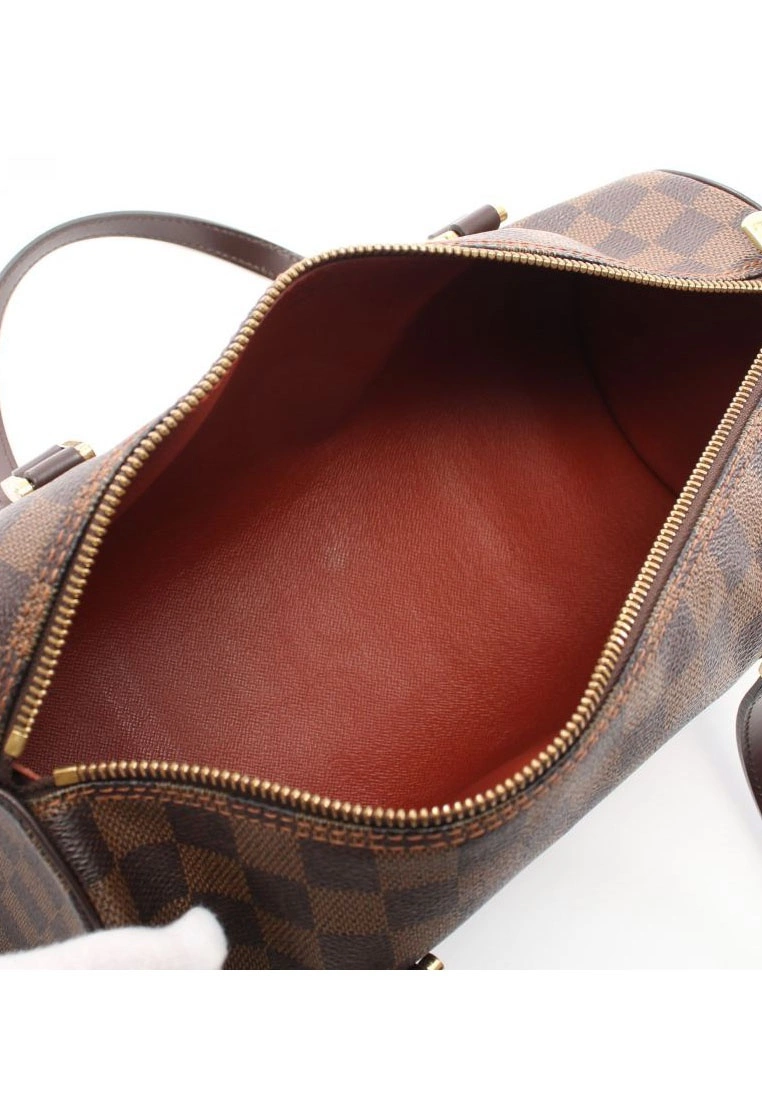 Pre-loved LOUIS VUITTON Papillon30 Black chessboard Handbag PVC Genuine Leather Brown 5 Pre-loved LOUIS VUITTON Papillon30 Black chessboard Handbag PVC Genuine Leather Brown - Image 3