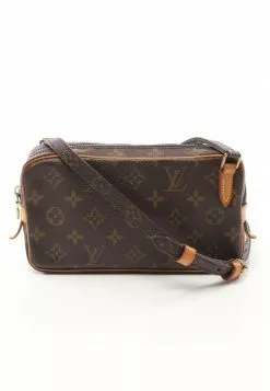 Pre-loved LOUIS VUITTON marly Bandouliere Horizontal Classic Monogram Shoulder Bag PVC Genuine Leather Brown