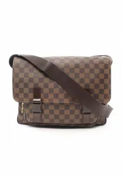 Pre-loved LOUIS VUITTON Melville Black chessboard Shoulder Bag PVC Genuine Leather Brown