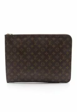 Pre-loved LOUIS VUITTON Posh Document Classic Monogram clutch PVC Brown