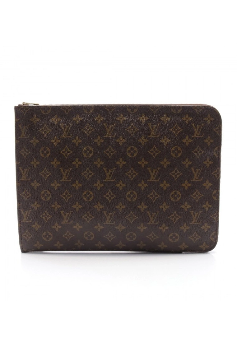Pre-loved LOUIS VUITTON Posh Document Classic Monogram clutch PVC Brown 3 Pre-loved LOUIS VUITTON Posh Document Classic Monogram clutch PVC Brown