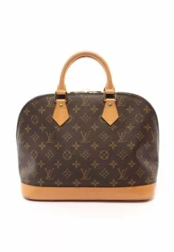 Pre-loved LOUIS VUITTON Alma PM Classic Monogram Handbag PVC Genuine Leather Brown
