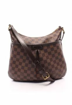 Pre-loved LOUIS VUITTON Bloomsbury PM Black chessboard Shoulder Bag PVC Genuine Leather Brown