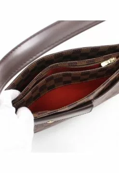 Pre-loved LOUIS VUITTON Aubagne Black chessboard Shoulder Bag PVC Genuine Leather Brown -Louis Vuitton Shop louis vuitton 9091 3478736 3