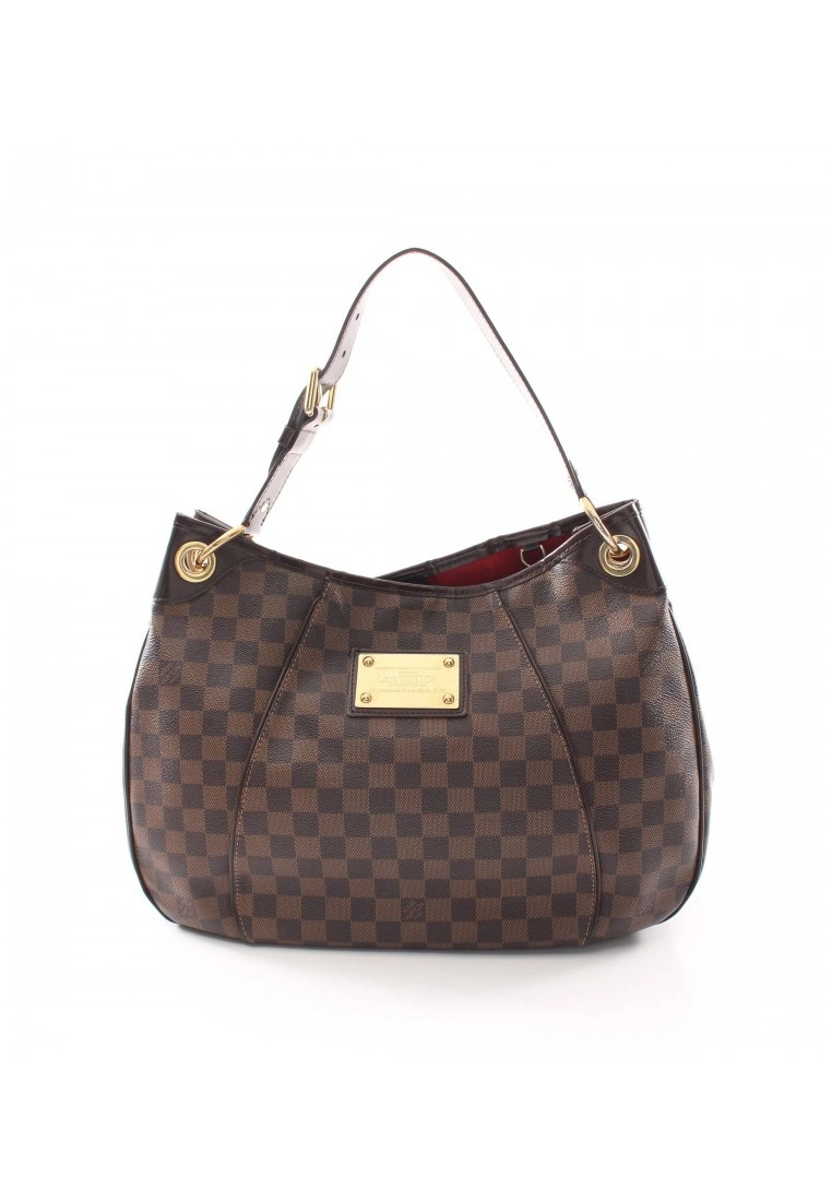 Pre-loved LOUIS VUITTON Galleria PM Black chessboard single Shoulder Bag PVC Genuine Leather Brown Special order 3 Pre-loved LOUIS VUITTON Galleria PM Black chessboard single Shoulder Bag PVC Genuine Leather Brown Special order