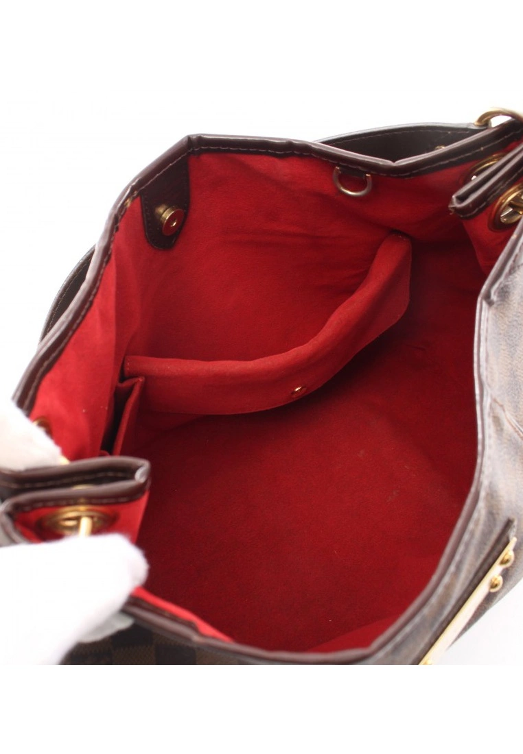 Pre-loved LOUIS VUITTON Galleria PM Black chessboard single Shoulder Bag PVC Genuine Leather Brown Special order 5 Pre-loved LOUIS VUITTON Galleria PM Black chessboard single Shoulder Bag PVC Genuine Leather Brown Special order - Image 3