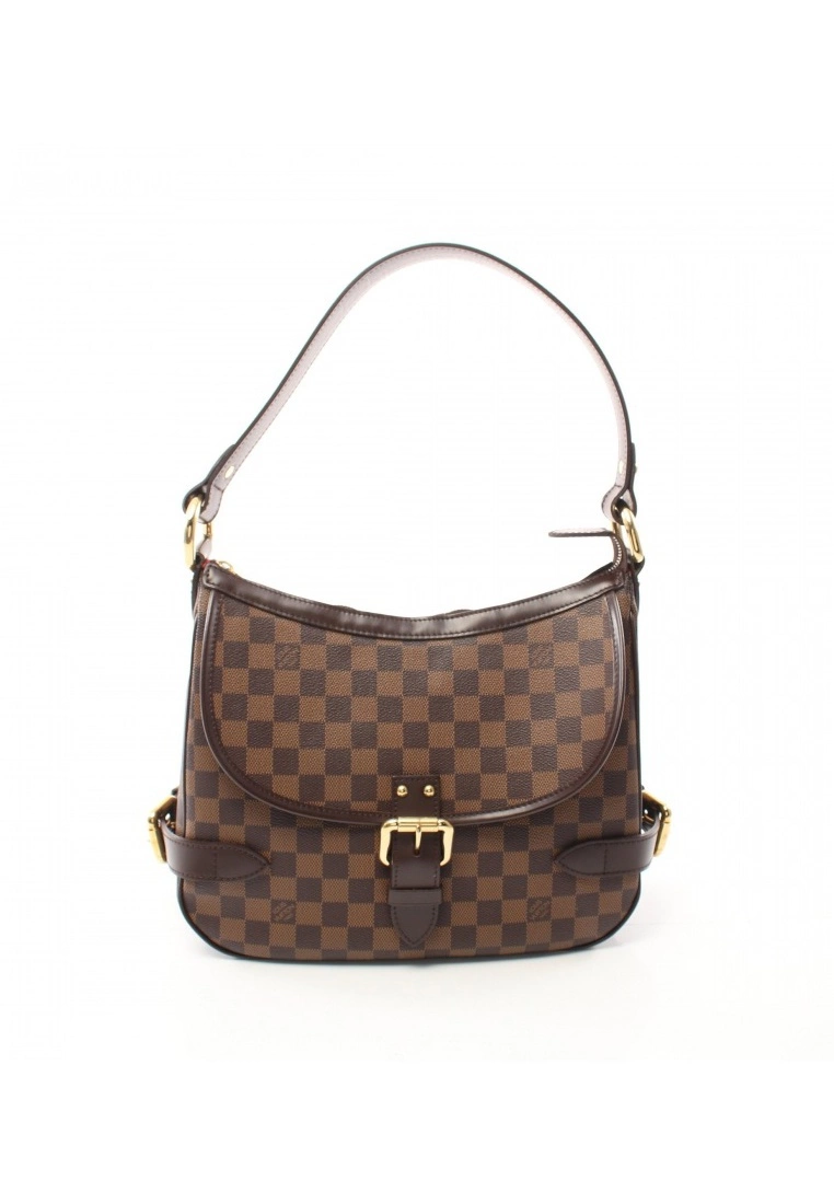 Pre-loved LOUIS VUITTON Highbury Black chessboard Shoulder Bag PVC Genuine Leather Brown 3 Pre-loved LOUIS VUITTON Highbury Black chessboard Shoulder Bag PVC Genuine Leather Brown