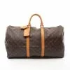 Pre-loved LOUIS VUITTON Keepall55 Classic Monogram luggage PVC Genuine Leather Brown