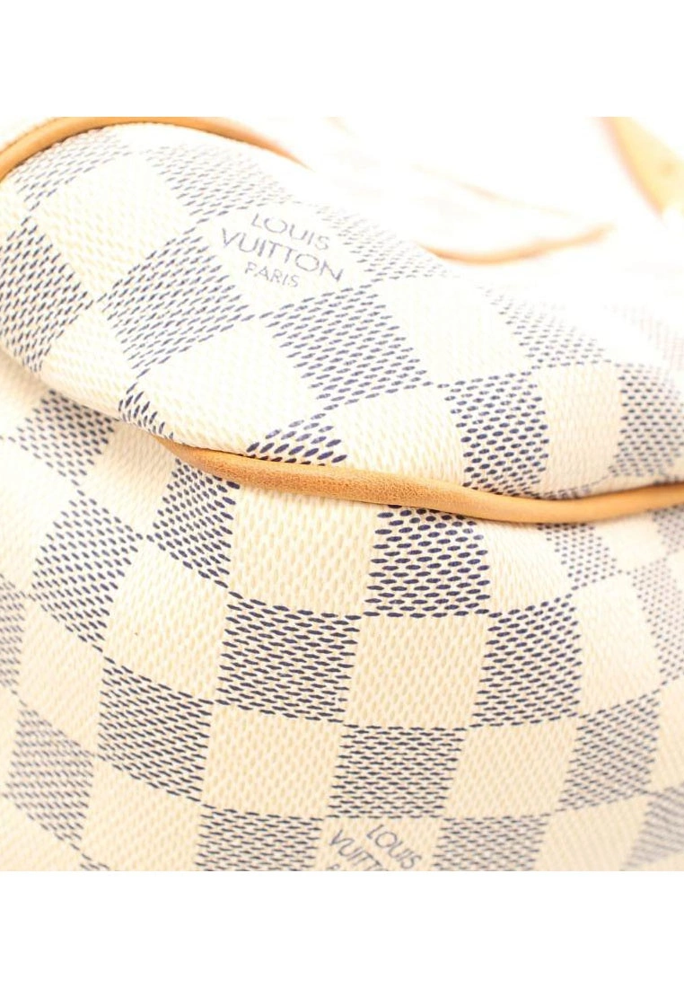 Pre-loved LOUIS VUITTON Galleria PM white checkered single Shoulder Bag PVC Genuine Leather white 8 Pre-loved LOUIS VUITTON Galleria PM white checkered single Shoulder Bag PVC Genuine Leather white - Image 6