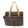 Pre-loved LOUIS VUITTON Multiple cite Classic Monogram Handbag PVC Genuine Leather Brown