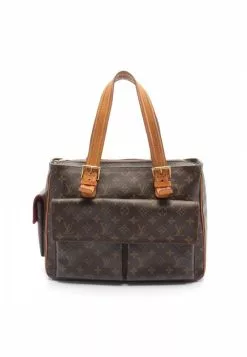 Pre-loved LOUIS VUITTON Multiple cite Classic Monogram Handbag PVC Genuine Leather Brown