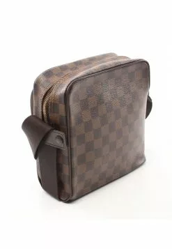 Pre-loved LOUIS VUITTON Olav PM Black chessboard Shoulder Bag PVC Genuine Leather Brown -Louis Vuitton Shop louis vuitton 9141 6878736 2