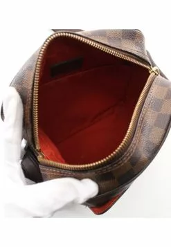 Pre-loved LOUIS VUITTON Olav PM Black chessboard Shoulder Bag PVC Genuine Leather Brown -Louis Vuitton Shop louis vuitton 9141 6878736 3