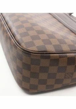 Pre-loved LOUIS VUITTON Parioli PM Black chessboard Shoulder Bag Tote Bag PVC Genuine Leather Brown -Louis Vuitton Shop louis vuitton 9147 9588736 6