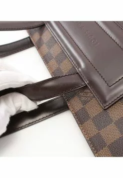 Pre-loved LOUIS VUITTON Parioli PM Black chessboard Shoulder Bag Tote Bag PVC Genuine Leather Brown -Louis Vuitton Shop louis vuitton 9147 9588736 7