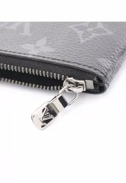 Pre-loved LOUIS VUITTON Pochette Cle Monogram Eclipse Reverse Coin Pouch PVC Black Grey With Key Ring -Louis Vuitton Shop louis vuitton 9153 0288736 6
