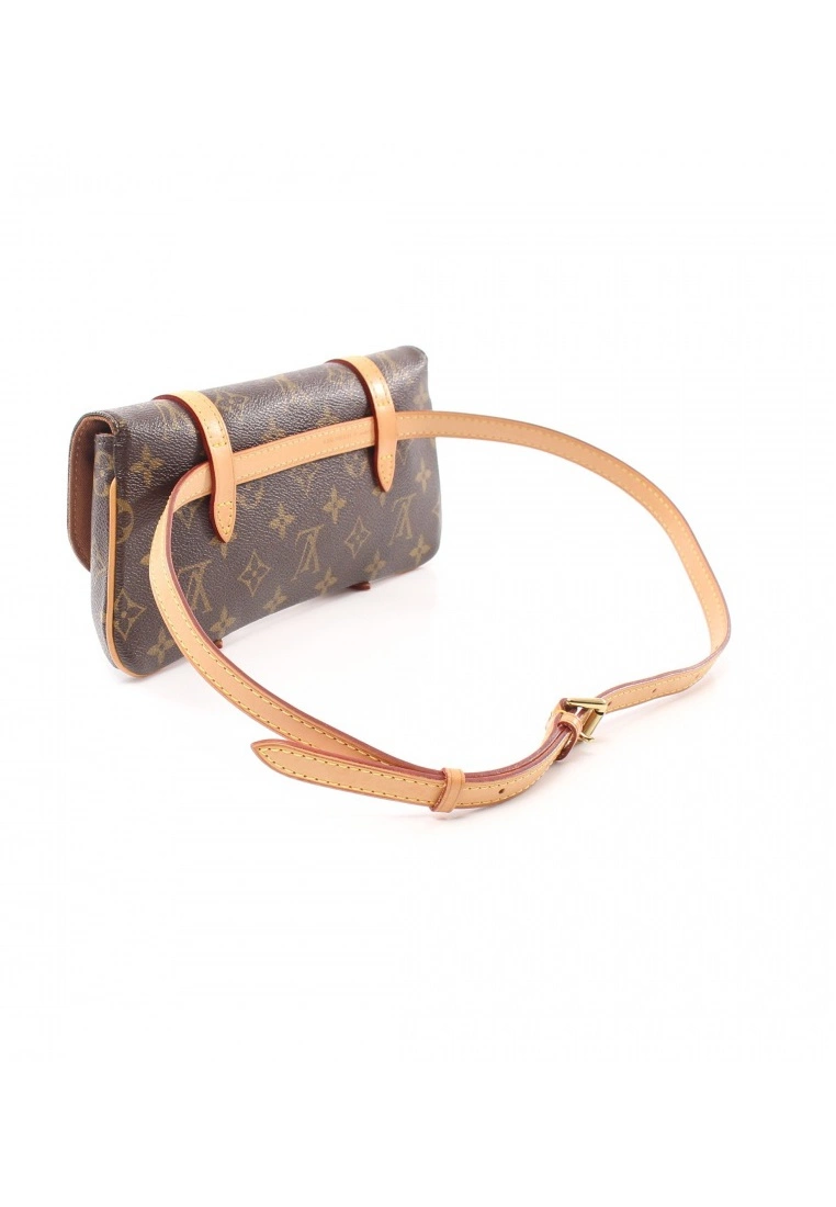 Pre-loved LOUIS VUITTON Pochette Marelle Classic Monogram handcarry bag belt bag PVC Genuine Leather Brown 4 Pre-loved LOUIS VUITTON Pochette Marelle Classic Monogram handcarry bag belt bag PVC Genuine Leather Brown - Image 2