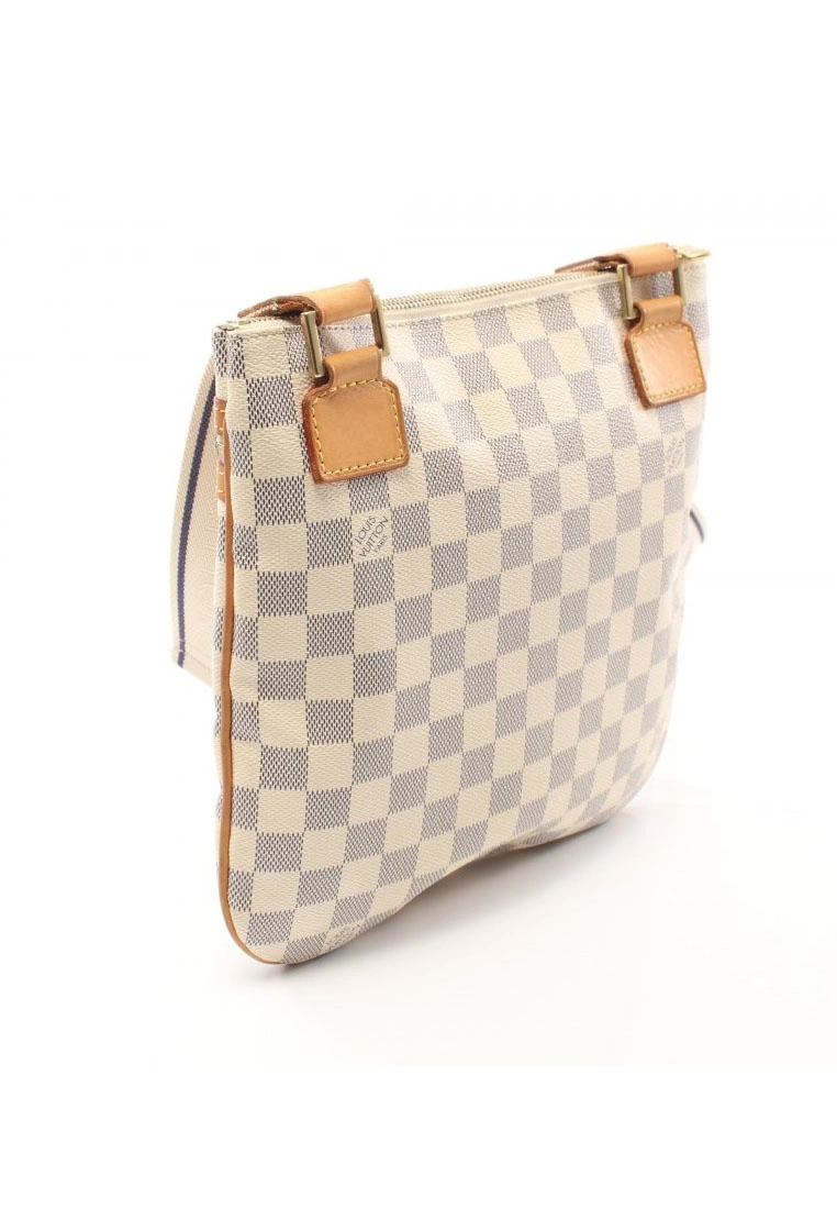 Pre-loved LOUIS VUITTON Pochette Bosphore white checkered Shoulder Bag PVC Genuine Leather white 4 Pre-loved LOUIS VUITTON Pochette Bosphore white checkered Shoulder Bag PVC Genuine Leather white - Image 2