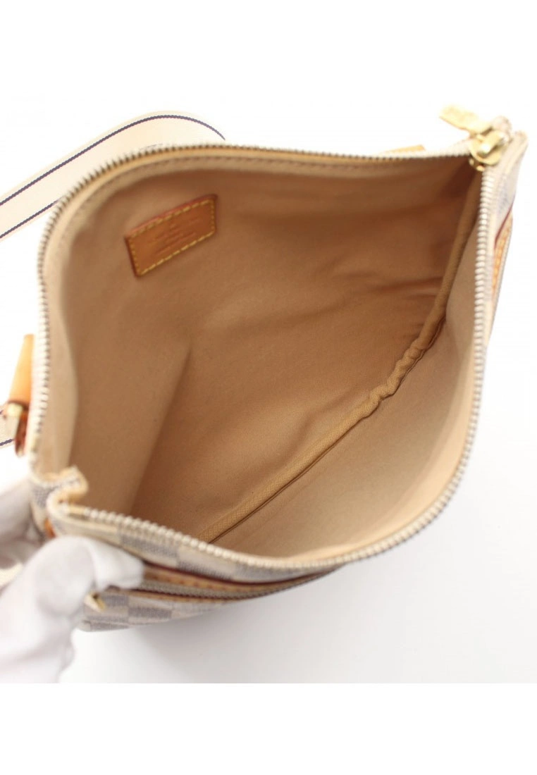 Pre-loved LOUIS VUITTON Pochette Bosphore white checkered Shoulder Bag PVC Genuine Leather white 5 Pre-loved LOUIS VUITTON Pochette Bosphore white checkered Shoulder Bag PVC Genuine Leather white - Image 3