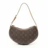 Pre-loved LOUIS VUITTON PochetteCroissant Classic Monogram Shoulder Bag PVC Genuine Leather Brown