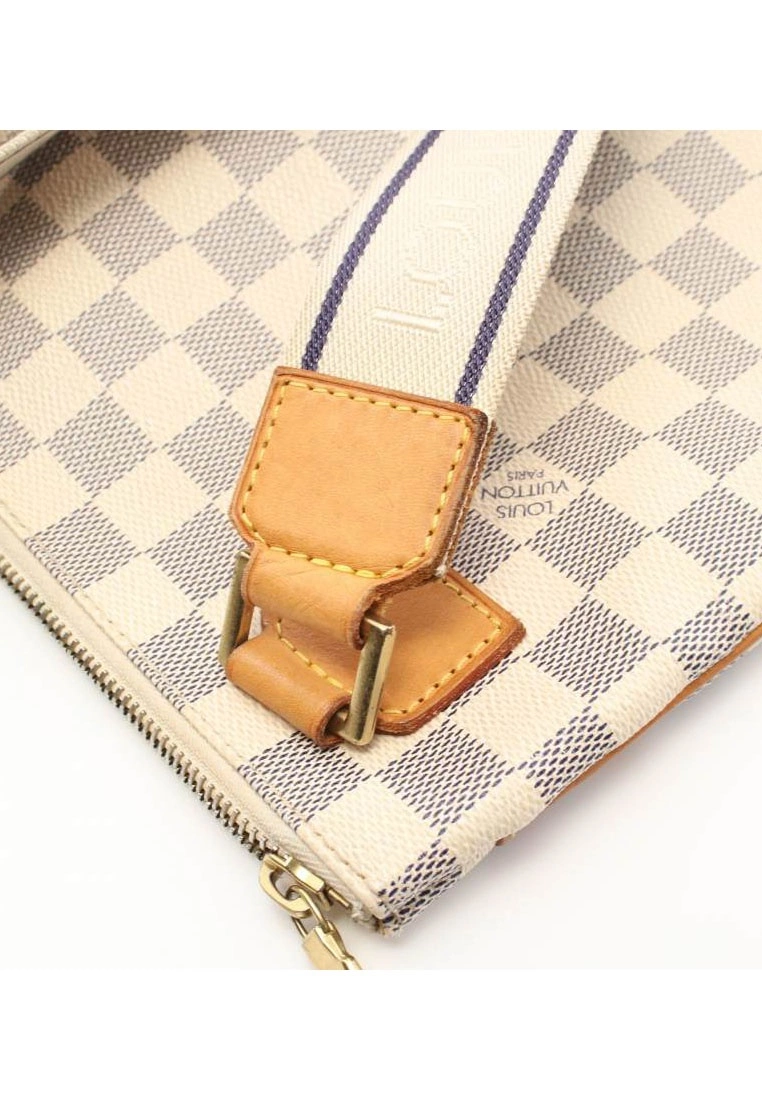 Pre-loved LOUIS VUITTON Pochette Bosphore white checkered Shoulder Bag PVC Genuine Leather white 9 Pre-loved LOUIS VUITTON Pochette Bosphore white checkered Shoulder Bag PVC Genuine Leather white - Image 7