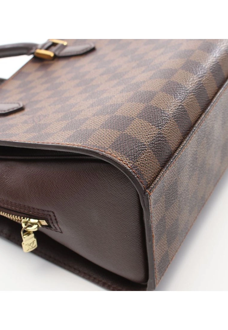 Pre-loved LOUIS VUITTON Triana Black chessboard Handbag PVC Genuine Leather Brown 7 Pre-loved LOUIS VUITTON Triana Black chessboard Handbag PVC Genuine Leather Brown - Image 5