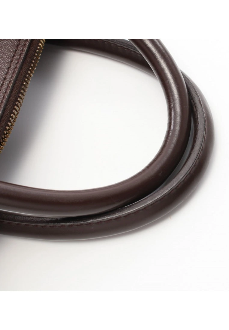 Pre-loved LOUIS VUITTON Triana Black chessboard Handbag PVC Genuine Leather Brown 8 Pre-loved LOUIS VUITTON Triana Black chessboard Handbag PVC Genuine Leather Brown - Image 6