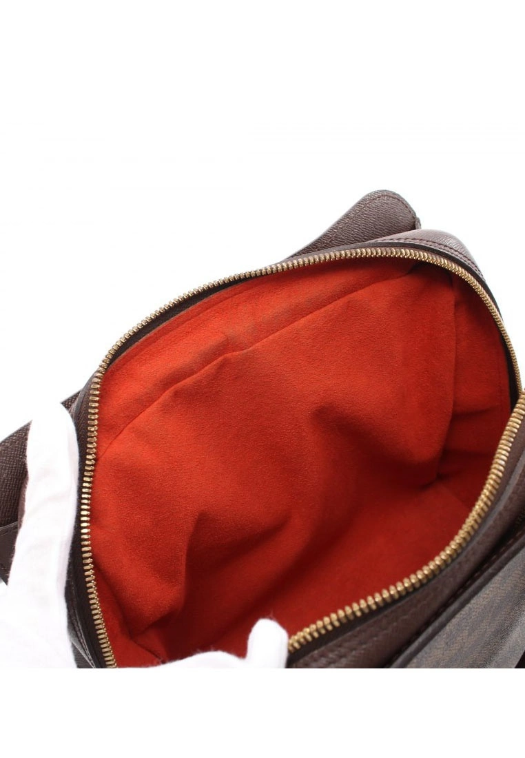 Pre-loved LOUIS VUITTON Triana Black chessboard Handbag PVC Genuine Leather Brown 9 Pre-loved LOUIS VUITTON Triana Black chessboard Handbag PVC Genuine Leather Brown - Image 7