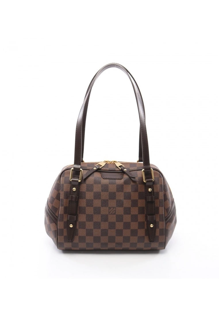 Pre-loved LOUIS VUITTON Livington PM Checkered Ebony Shoulder Bag PVC Leatherwear Brown 3 Pre-loved LOUIS VUITTON Livington PM Checkered Ebony Shoulder Bag PVC Leatherwear Brown