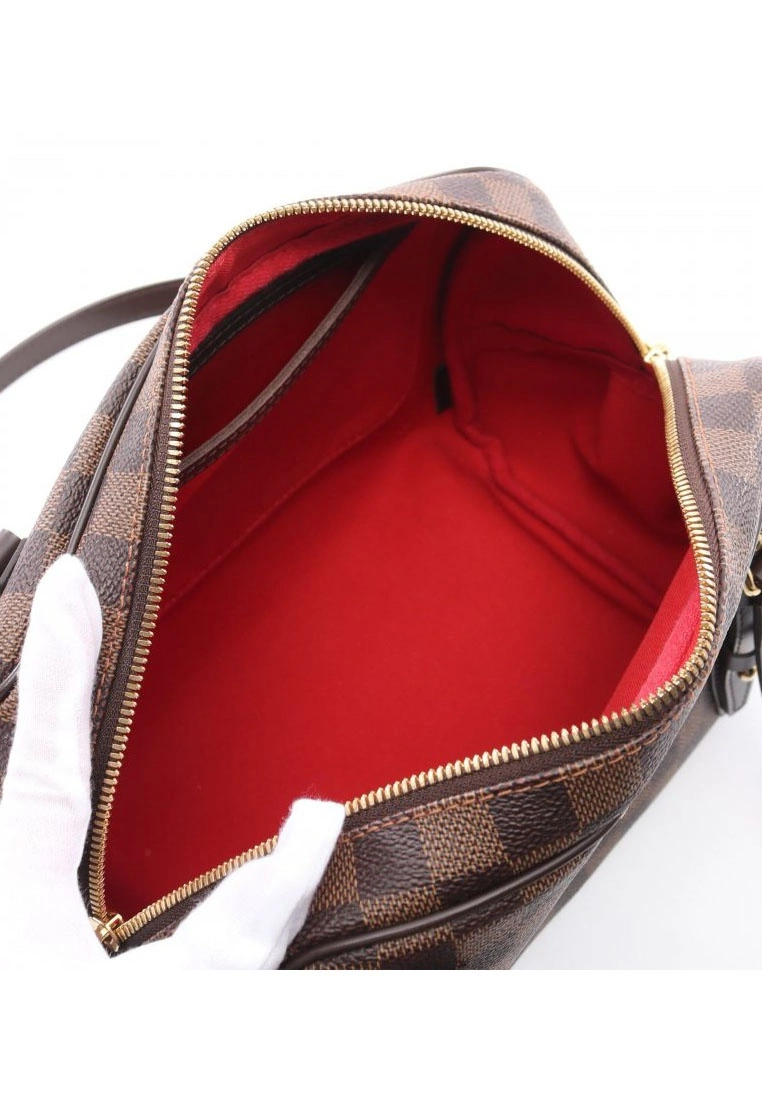 Pre-loved LOUIS VUITTON Livington PM Checkered Ebony Shoulder Bag PVC Leatherwear Brown 5 Pre-loved LOUIS VUITTON Livington PM Checkered Ebony Shoulder Bag PVC Leatherwear Brown - Image 3