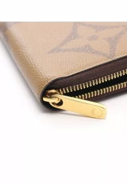 Pre-loved LOUIS VUITTON Classic Monogram GiantReverse Long round zipper Wallet PVC Genuine Leather Light Brown -Louis Vuitton Shop louis vuitton 9211 4098736 8