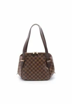 Pre-loved LOUIS VUITTON Belem MM Damier ebene Shoulder Bag PVC Leather Brown