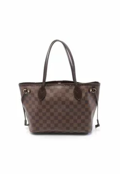 Pre-loved LOUIS VUITTON Neverfull PM Damier ebene clutch Tote Bag PVC Leather Brown