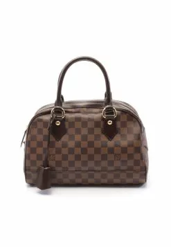 Pre-loved LOUIS VUITTON Duomo Damier ebene clutch PVC Leather Brown
