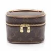 Pre-loved LOUIS VUITTON Nice nano Classic Monogram Handbag Toiletry Bag PVC Genuine Leather Brown
