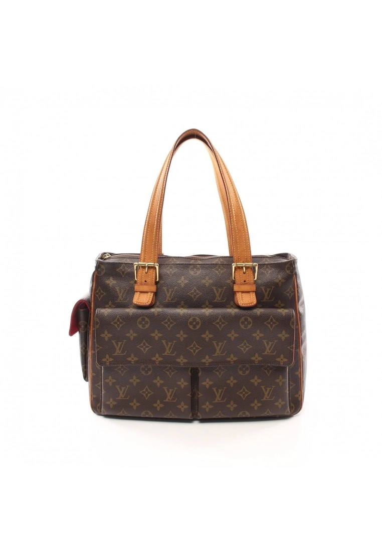 Pre-loved LOUIS VUITTON Multiple cite Classic Monogram Handbag PVC Genuine Leather Brown 3 Pre-loved LOUIS VUITTON Multiple cite Classic Monogram Handbag PVC Genuine Leather Brown