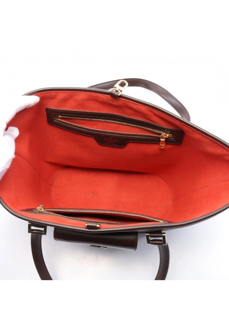 Pre-loved LOUIS VUITTON Manosque PM Black checkerboard grid Shoulder Bag Tote Bag PVC Genuine Leather Brown 5 Pre-loved LOUIS VUITTON Manosque PM Black checkerboard grid Shoulder Bag Tote Bag PVC Genuine Leather Brown - Image 3