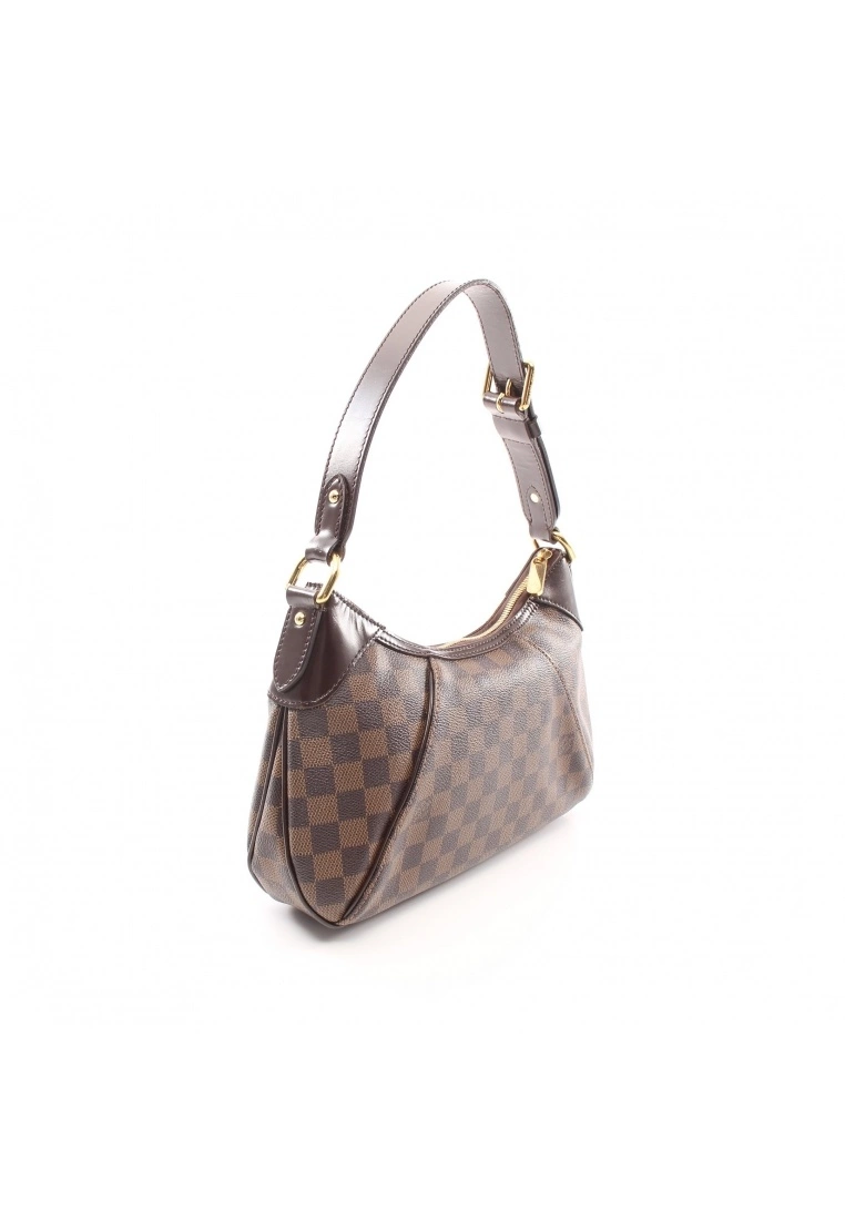 Pre-loved LOUIS VUITTON Thames PM Black checkerboard grid Shoulder Bag PVC Genuine Leather Brown 4 Pre-loved LOUIS VUITTON Thames PM Black checkerboard grid Shoulder Bag PVC Genuine Leather Brown - Image 2