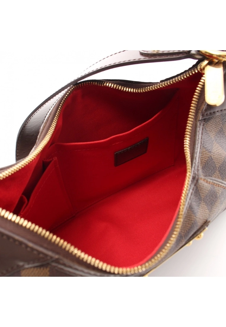 Pre-loved LOUIS VUITTON Thames PM Black checkerboard grid Shoulder Bag PVC Genuine Leather Brown 5 Pre-loved LOUIS VUITTON Thames PM Black checkerboard grid Shoulder Bag PVC Genuine Leather Brown - Image 3