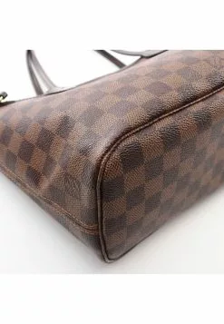 Pre-loved LOUIS VUITTON Neverfull PM Black checkerboard grid Handbag Tote Bag PVC Genuine Leather Brown -Louis Vuitton Shop louis vuitton 9363 9613836 5