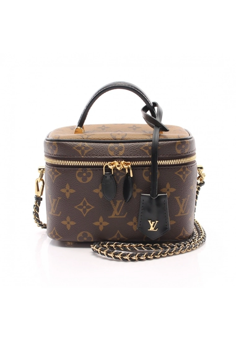 Pre-loved LOUIS VUITTON Vanity NV PM Classic Monogram Reverse Handbag Toiletry Bag PVC Genuine Leather Brown Black 2 Way Style 3 Pre-loved LOUIS VUITTON Vanity NV PM Classic Monogram Reverse Handbag Toiletry Bag PVC Genuine Leather Brown Black 2 Way Style