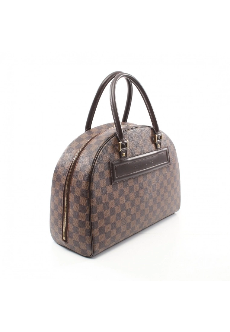 Pre-loved LOUIS VUITTON Nolita Black checkerboard grid Handbag PVC Genuine Leather Brown 4 Pre-loved LOUIS VUITTON Nolita Black checkerboard grid Handbag PVC Genuine Leather Brown - Image 2