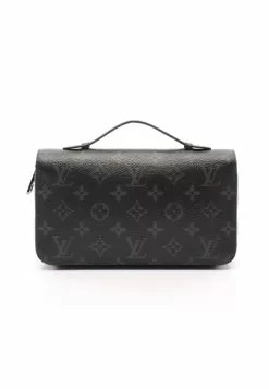 Pre-loved LOUIS VUITTON Zippy XL Classic Monogram Eclipse Round corner zipper long Wallet PVC Genuine Leather Black